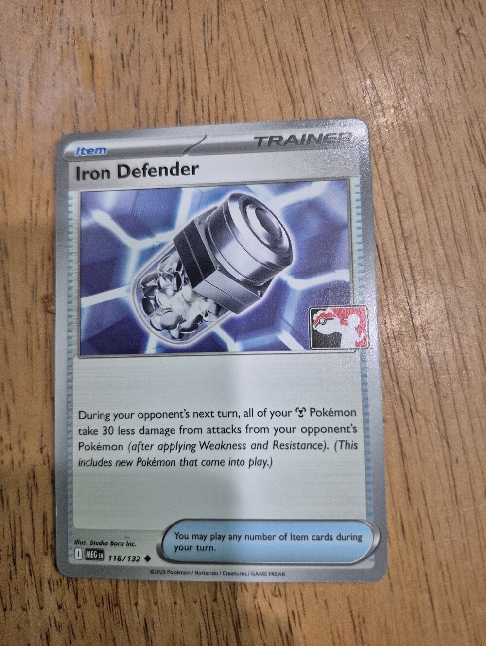 QTY 1 Pokémon Trainer Card Iron Defender